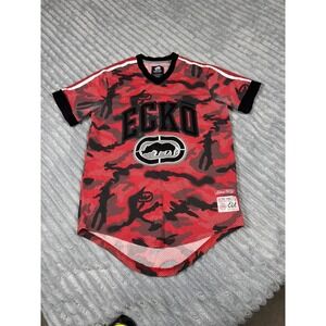 ECKO UNLTD Men size Small camouflage vintage Y2K‎ shirt style jersey